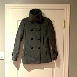 Babaton Charcoal Double-Breasted Pea Coat